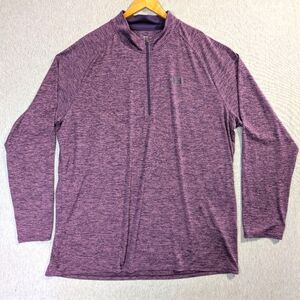 Under Armour Loose Quarter Zip Pullover Shirt Men's 4XL Marbled Purple
